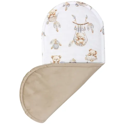 Materac do kokonu XXL - Boho Bears i Cappuccino Soft Velvet