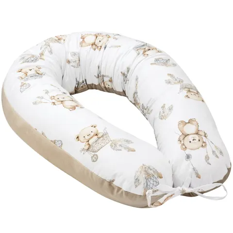 Poduszka ciążowa - Boho Bears i Cappuccino Soft Velvet