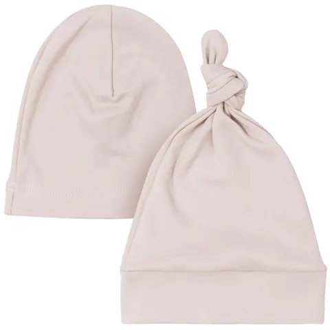Czapeczka niemowlęca z bawełny organicznej 2 pack- Beige