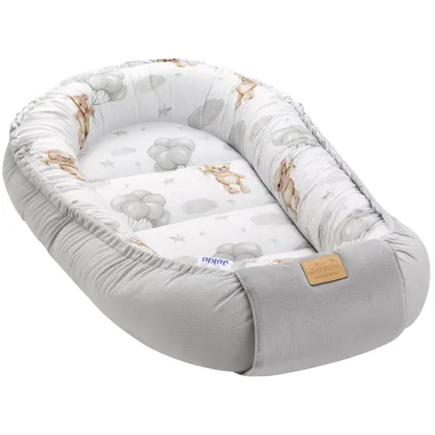(Outlet) Kokon Comfort - Cloudy Bears i szary Velvet