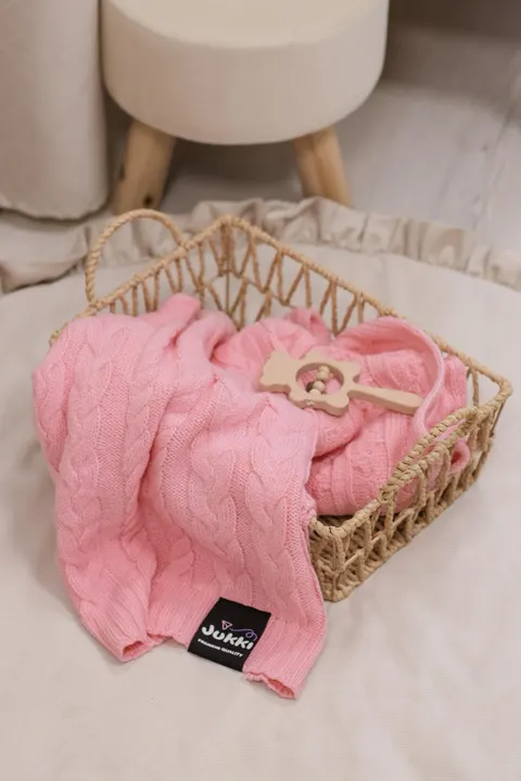 Kocyk dziany MERINO 85 x 100 cm - Rose