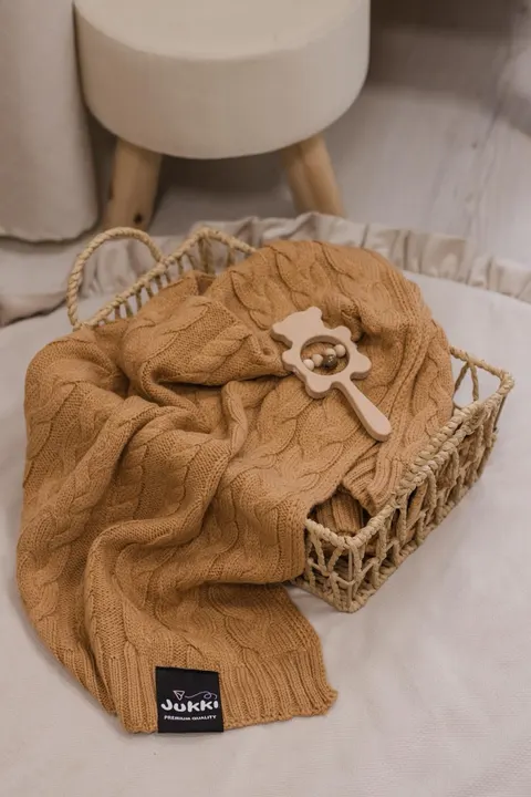 Kocyk dziany MERINO 85 x 100 cm - Caramel