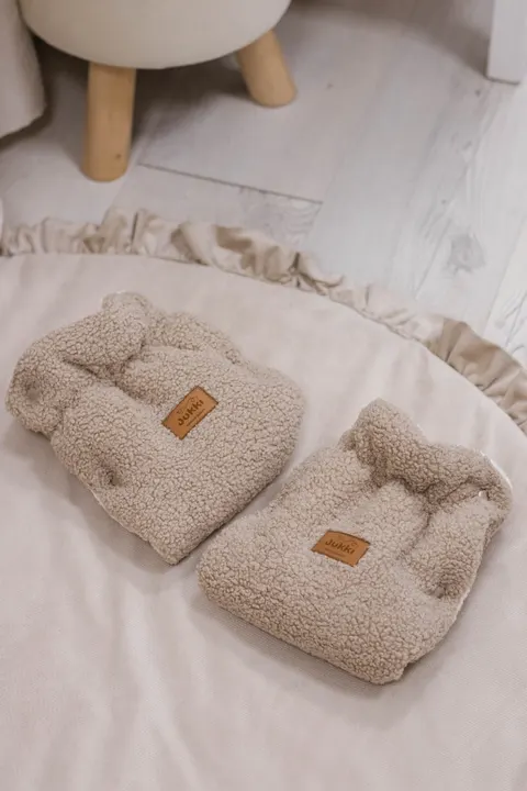 Podwójne mufki do wózka Boucle - Beige
