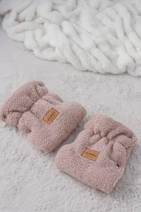 Podwójne mufki do wózka Boucle - Pink