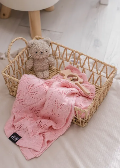 Kocyk dziany BAMBUS 75 x 100 cm - Blush Pink