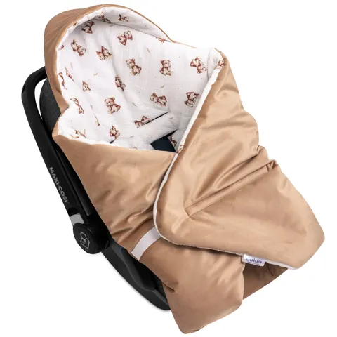 Muślinowy Kocyk do fotelika samochodowego - Baby Bear i Toffee Soft Velvet