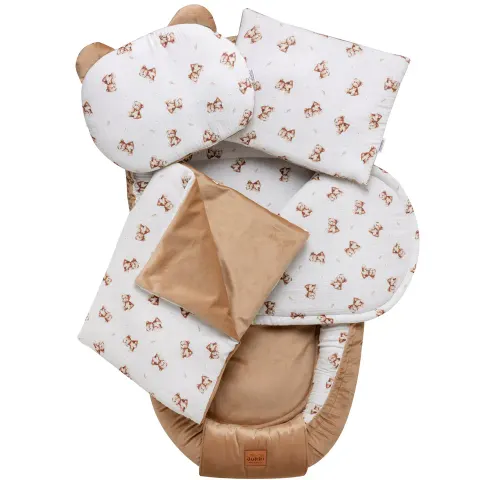 Muślinowy Zestaw 5 elementowy XXL - Baby Bear i Toffee Soft Velvet
