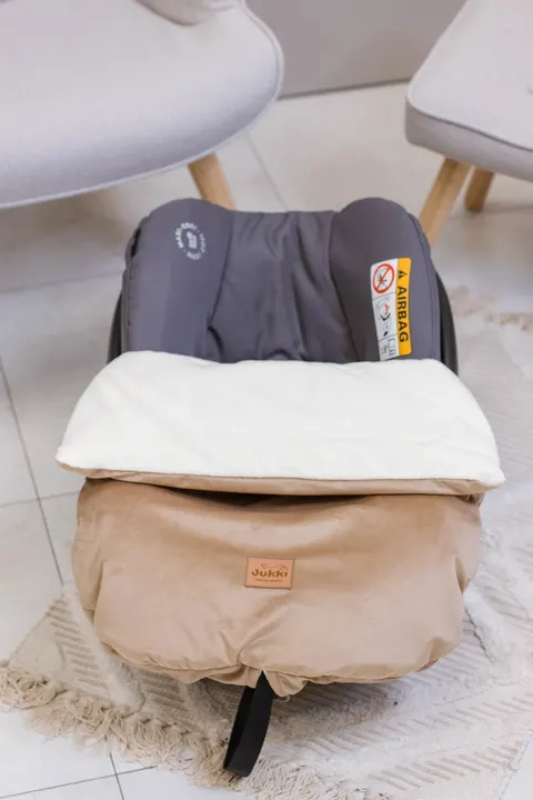 Okrycie, osłonka na nóżki - Plusz ecru i Toffee Soft Velvet