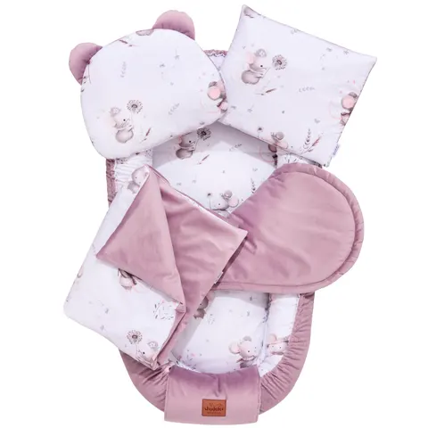 Zestaw 5 elementowy Comfort - Lovely Mouse i Wrzosowy Soft Velvet