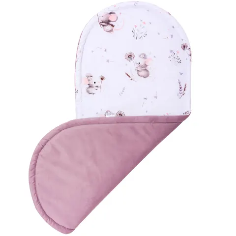 Materac do kokonu XXL - Lovely Mouse i Wrzosowy Soft Velvet