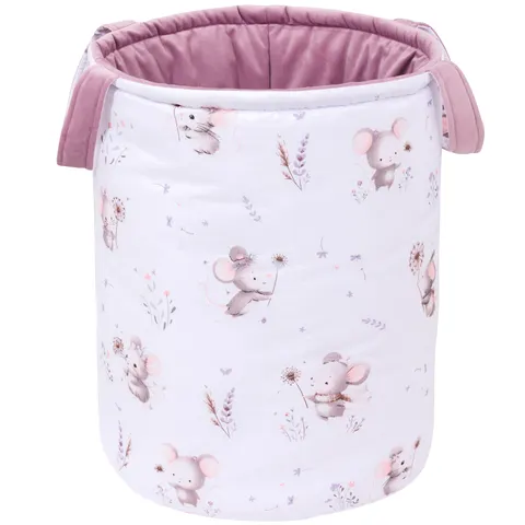 Kosz na zabawki, dwustronny - Lovely Mouse i Wrzosowy Soft Velvet
