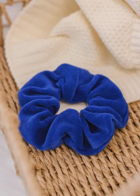 Gumka do włosów SCRUNCHIES welur chabrowy