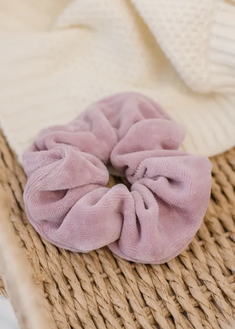 Gumka do włosów SCRUNCHIES welur old rose