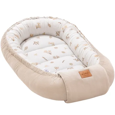 Muślinowy Kokon Comfort - Golden Meadow i Ecru Velvet