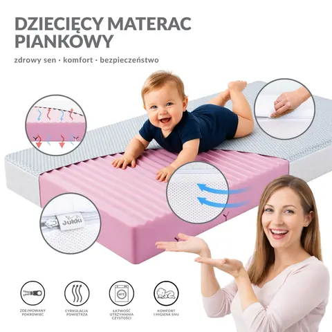 Materac piankowy 120x60 AIR FLOW 3D Honeycomb