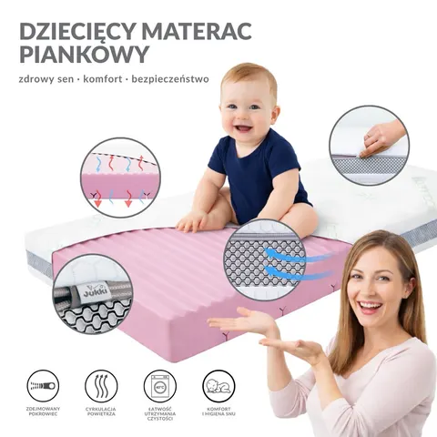 Materac piankowy 120x60 BASIC Bamboo