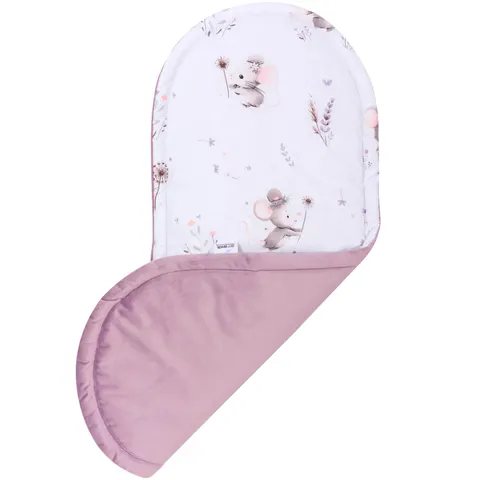 (Outlet) Materac do kokonu Comfort - Lovely Mouse i Wrzosowy Soft Velvet
