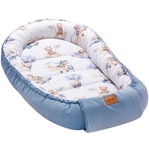 Kokon XXL 65 x 120 cm - Pilot Bears i jeansowy Velvet