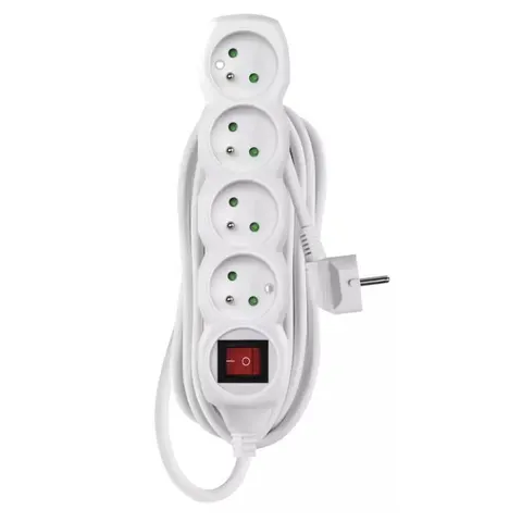 P1415 przedłużacz 4G z/u 5m, z wyłącznikiem, biały