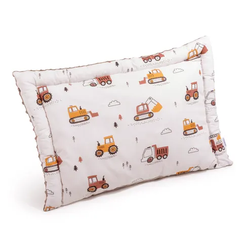 (Outlet) Pełna poduszka 40 x 60cm - Brown Machines i Mokka Minky