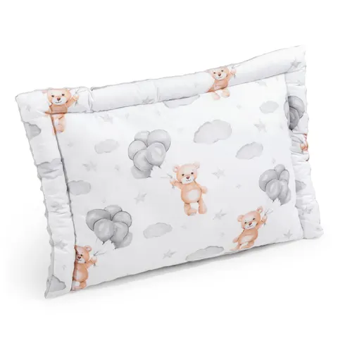 (Outlet) Pełna poduszka 40 x 60cm - Cloudy Bears i Jasno Szare Minky