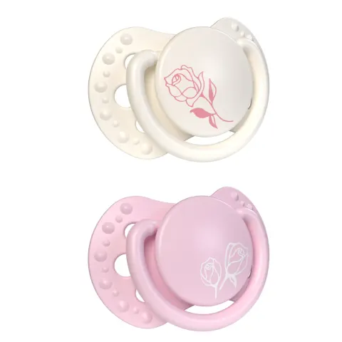Smoczek silikonowy dynamiczny LOVI Classy 0-2m 2 szt. Petite Rose