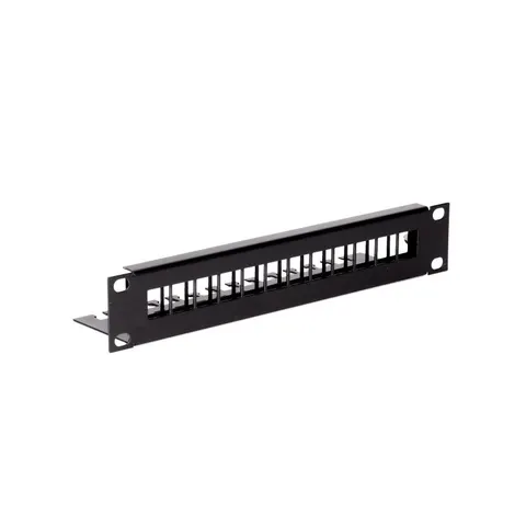 Patch panel 12 x RJ - bez wyposażenia Czarny