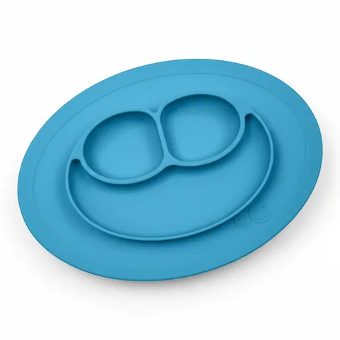 Silikonowy talerzyk z podkładką mały 2w1 Mini Mat niebieski / EZPZ