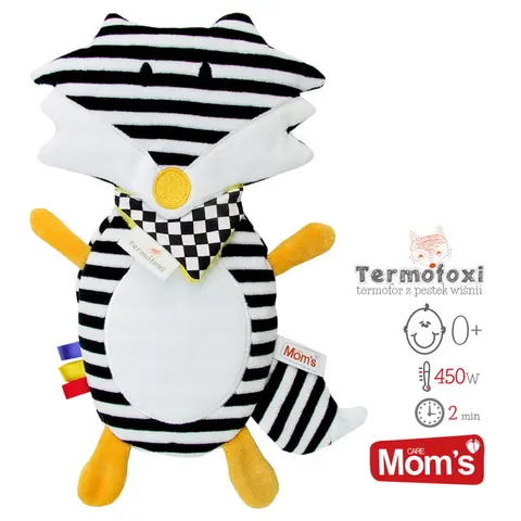 Termofor z pestką wiśni Termofoxi Biało-czarny / Mom's care
