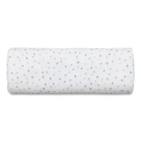 Otulacz muślinowy DOTS WHITE 120x120 / Pink no More