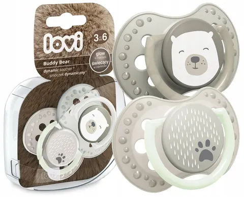 Lovi (22/864) Smoczek silikonowy dynamiczny (3-6m) Buddy Bear 2 szt.