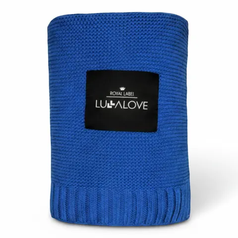 Bambusowy koc 80x100 Royal navy blue / Lullalove