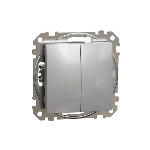 Sedna Design&Elements Przycisk podwójny, srebrne aluminium; SDD113118 SCHNEIDER ELECTRIC