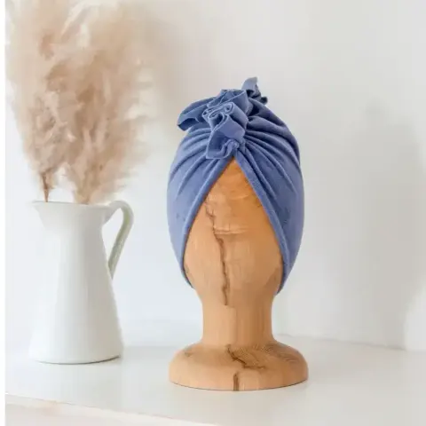 Turban Velvet Dusty Blue / Looks by LUKS