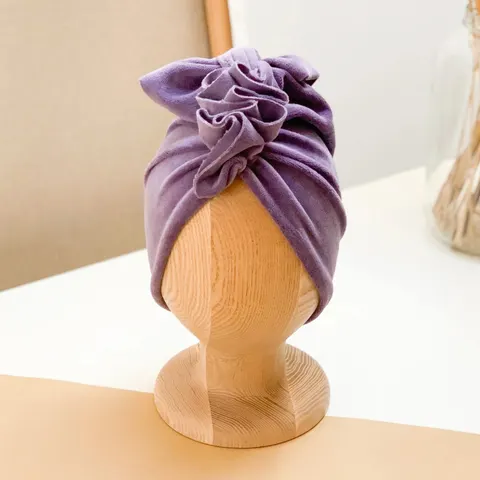Turban Velvet Dusty Purple 0-6 m-cy / Looks by Luks