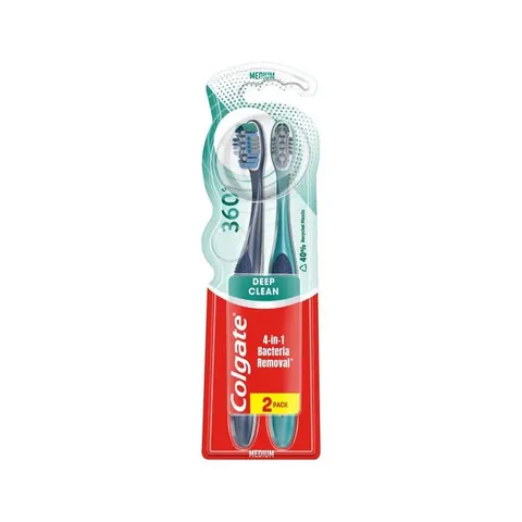 COLGATE 360 DEEP CLEAN Szczoteczka do zębów MEDIUM, 2 szt