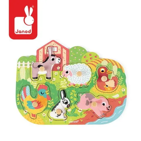 Puzzle drewniane Wesoła Farma / Janod J07096