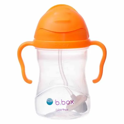 Bidon ze słomką 240 ml, POMARAŃCZOWY / b.box