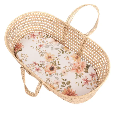 Prześcieradło bambusowe do gondoli, kosza mojżesza, kołyski Vintage Bloom / Samiboo
