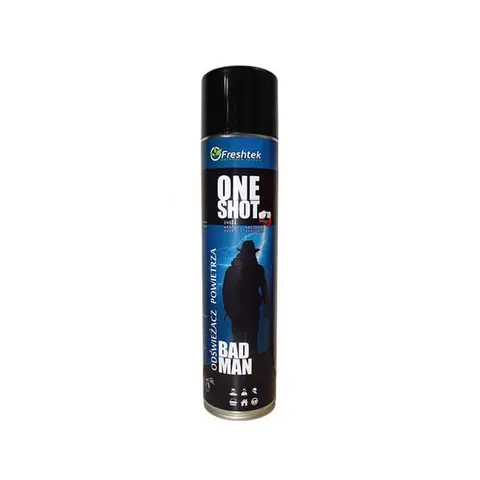 FRESHTEK ONE SHOT Odświeżacz powietrza neutralizator zapachów w sprayu BAD MAN, 600 ml
