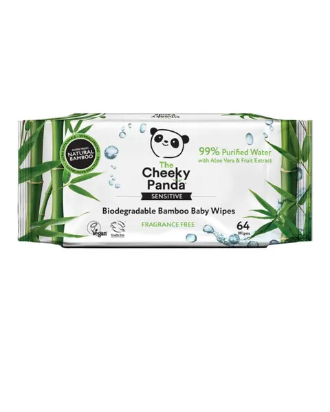 Nawilżane chusteczki bambusowe dla dzieci 64 szt. / Cheeky Panda