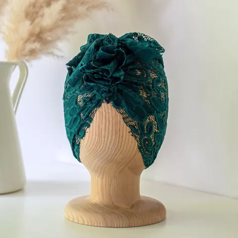 Turban Deep Green Lace / Looks by Luks