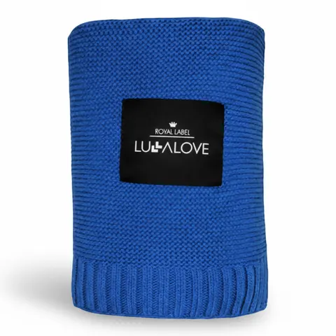 Duży koc bambusowy 120x100 cm - royal navy blue / Lullalove