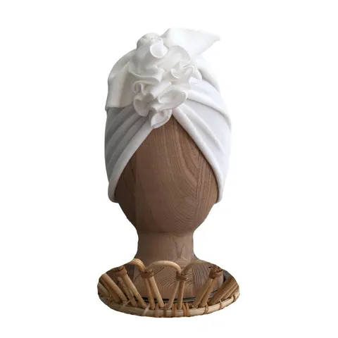 Turban Velvet Classic White 0-6 miesięcy / Looks by Luks