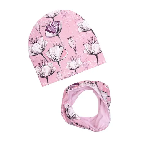 Czapka z kominem wiosenno-jesienna POPPY FLOWER / UL&KA
