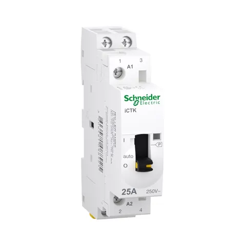 Stycznik modułowy 25A 2NO 50/60Hz 230/240VAC z ręcznym sterowaniem, bez możliwości rozbudowy, Acti9 iCTK50r-25-20-230 25A 2NO 50/60Hz 230/240VAC; A9C41225, SCHNEIDER ELECTRIC