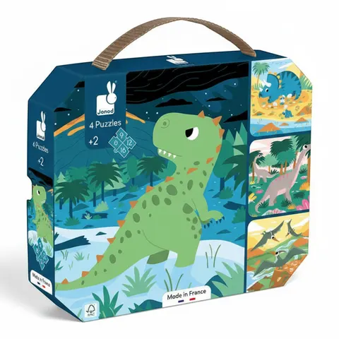 Puzzle progresywne Dinozaury - 4 układanki 3+/ Janod J02657