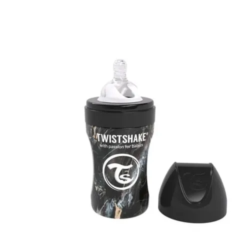 Butelka ze stali nierdzewnej Marble Black 260ml / Twistshake