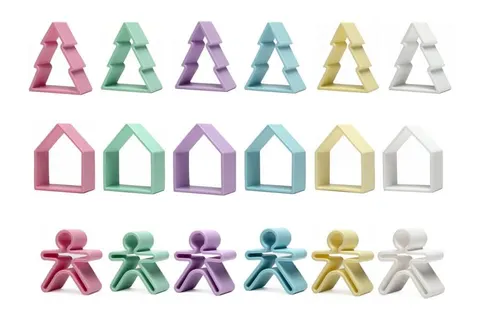 Zabawka kreatywna 6 x Kid + 6 x House + 6 x Tree PASTEL / DENA