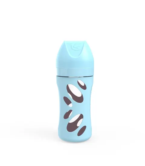 Butelka antykolkowa szklana 260 ml - niebieska / Twistshake